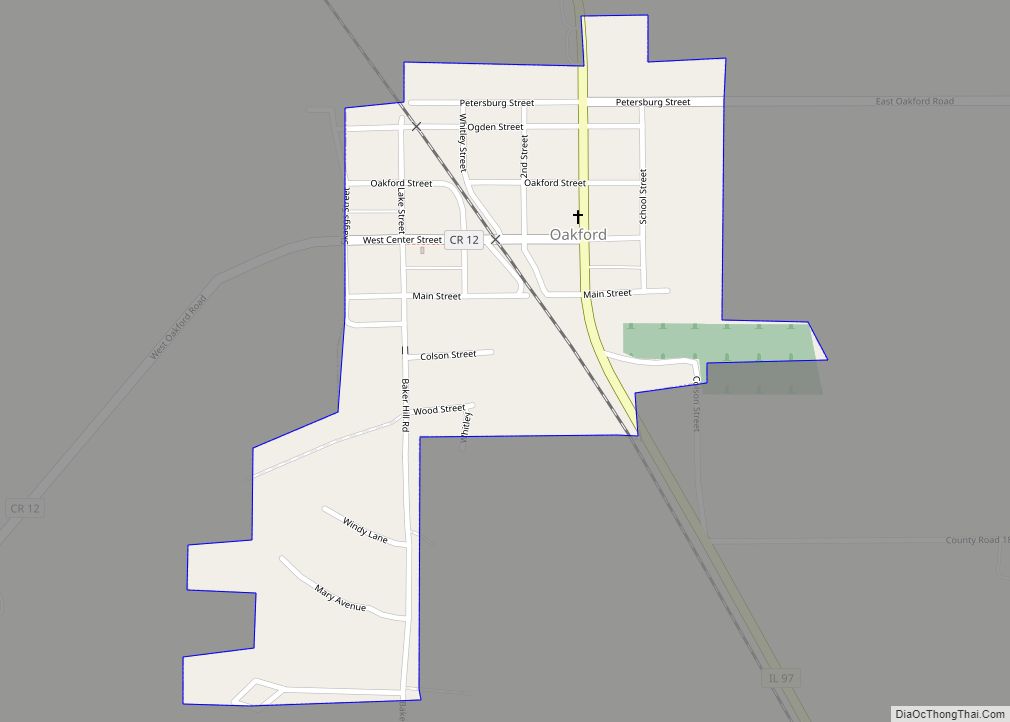 Map of Oakford village