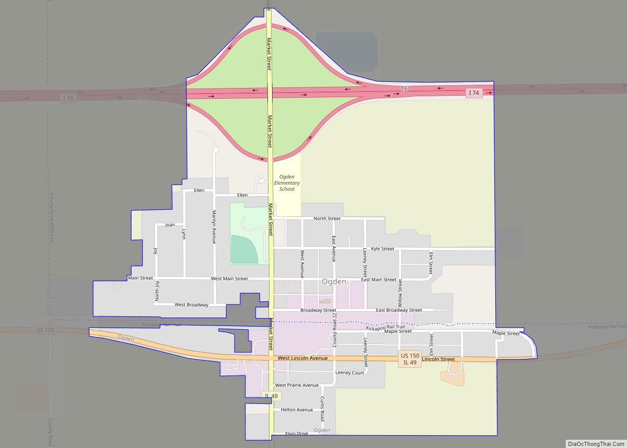 Map of Ogden village, Illinois