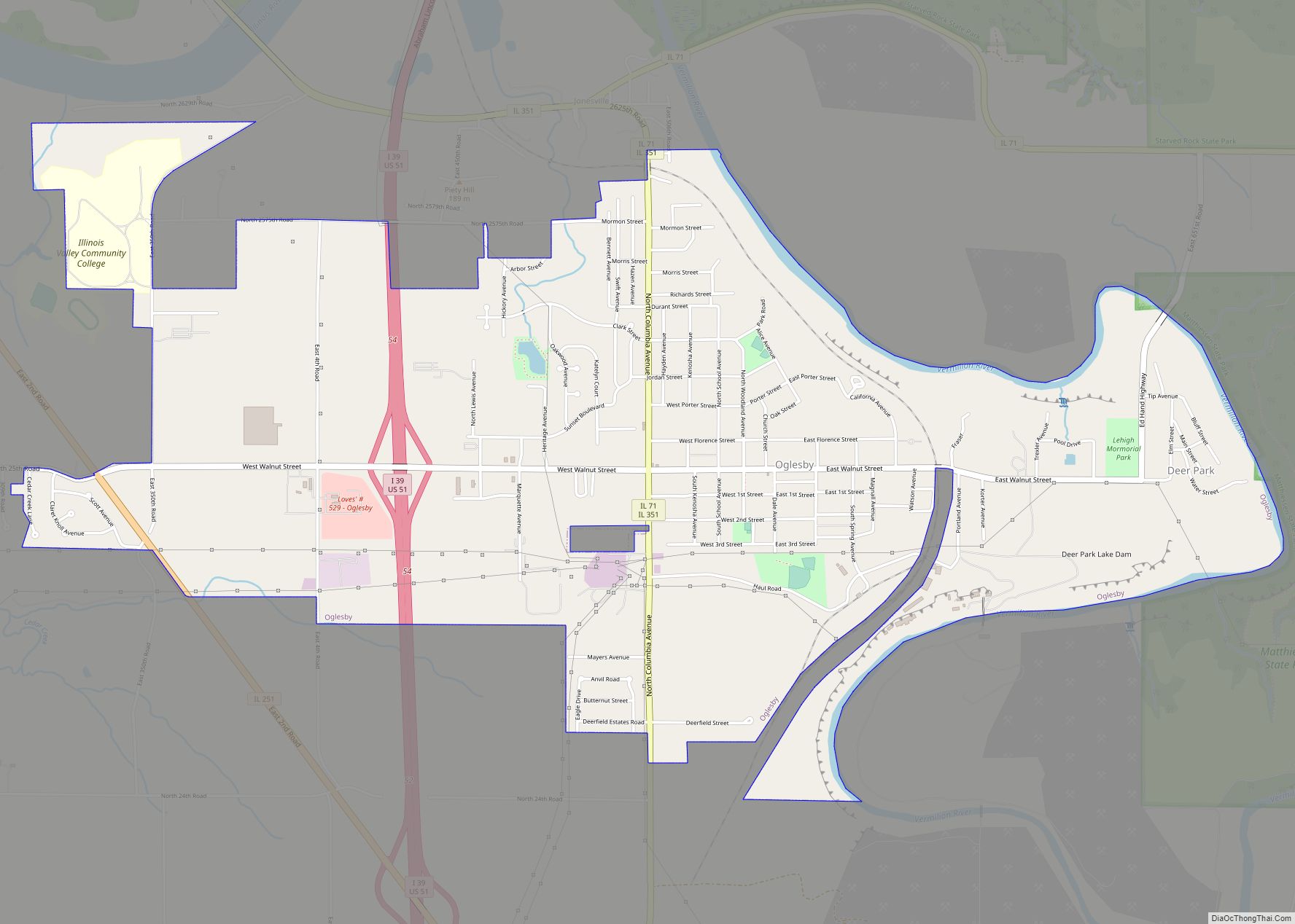 Map of Oglesby city