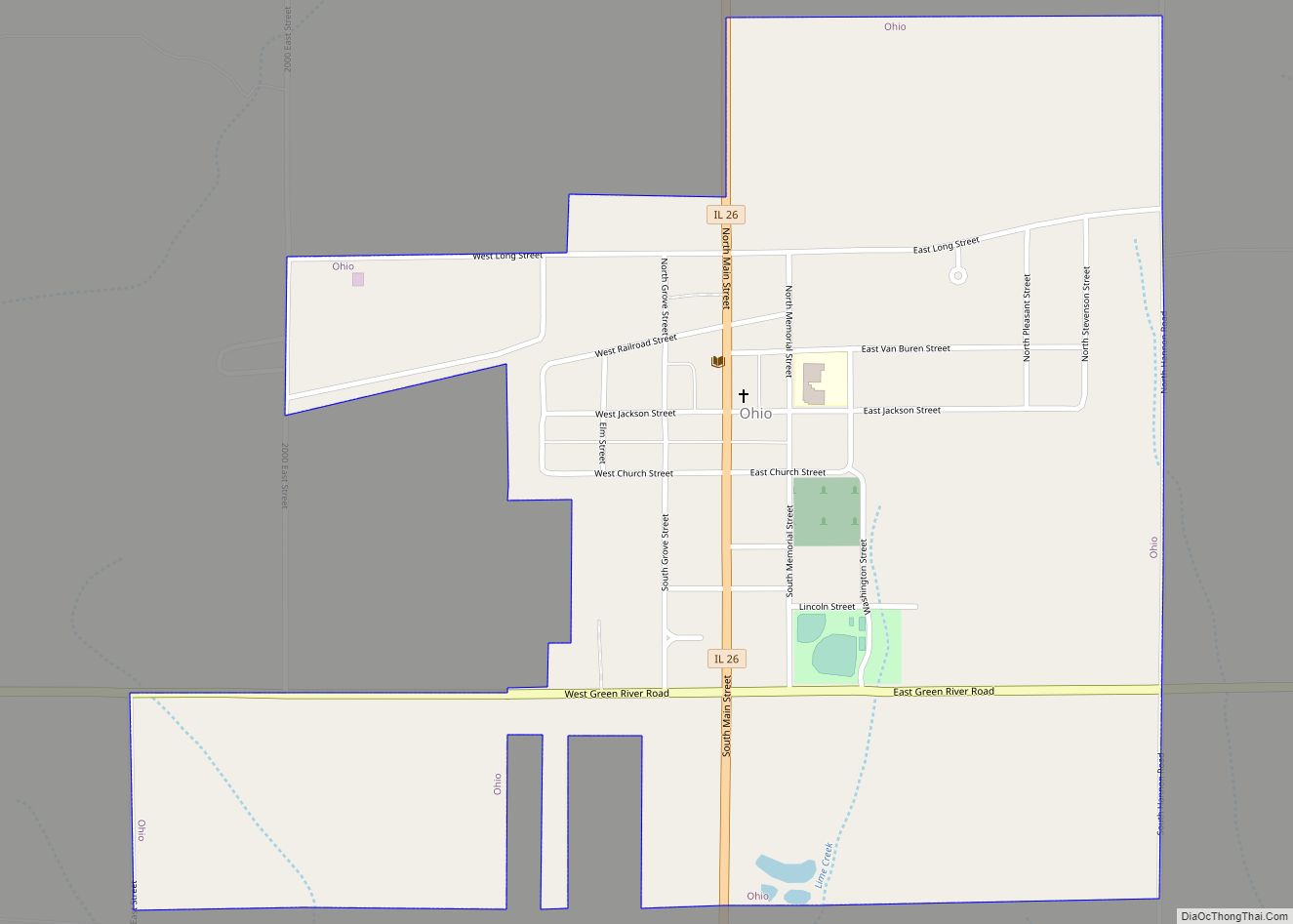 Map of Ohio village