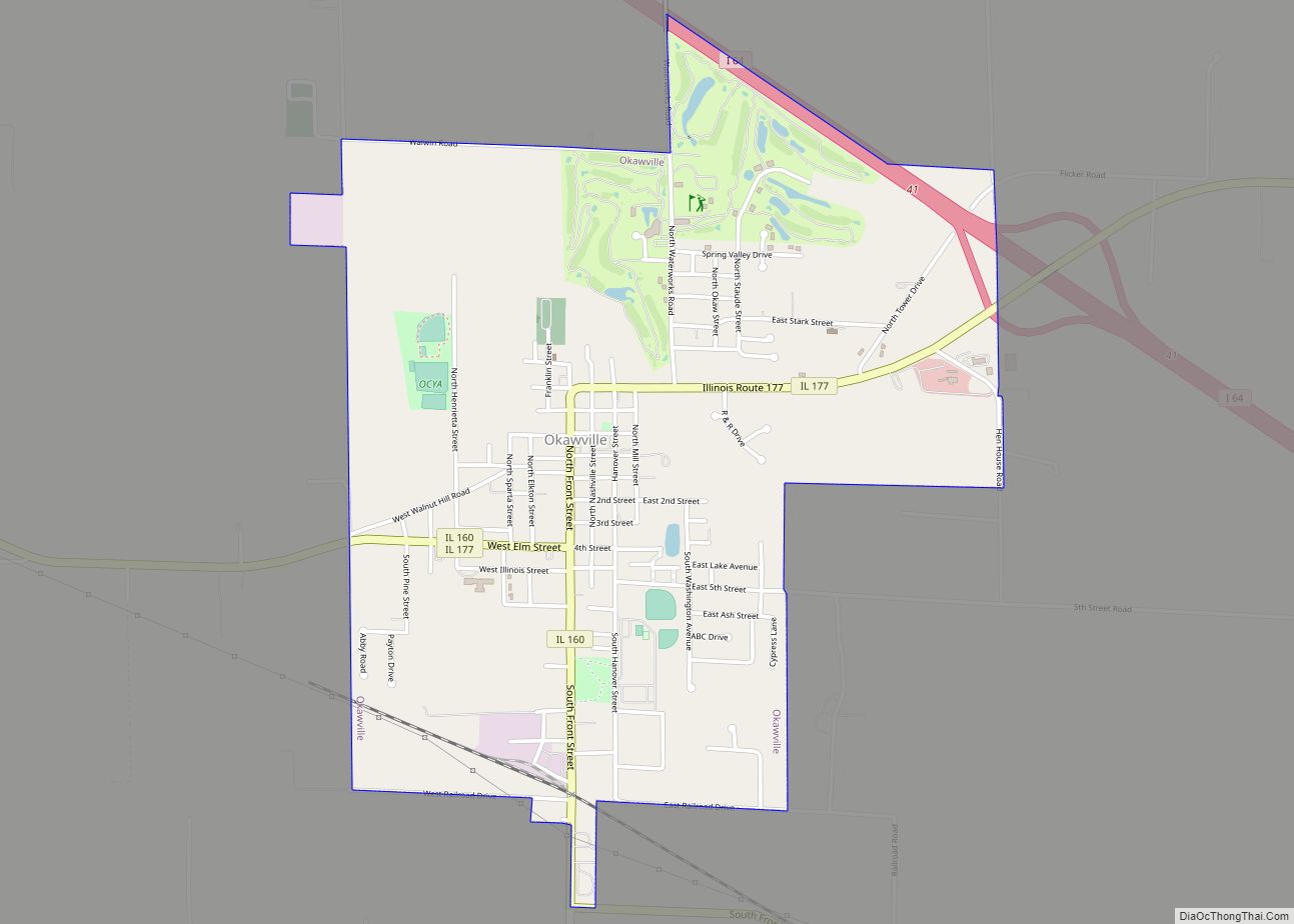 Map of Okawville village