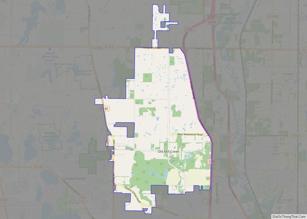 Map of Old Mill Creek village