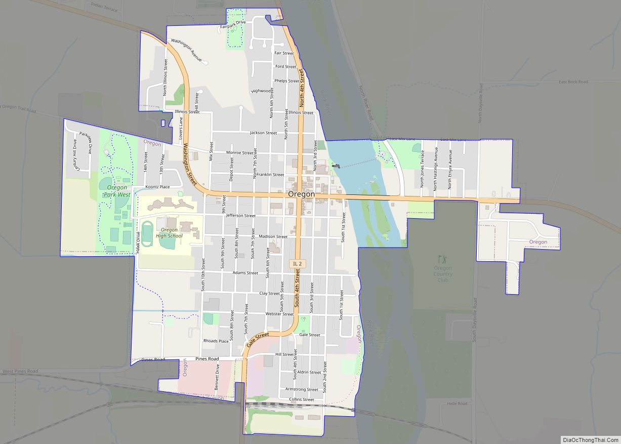 Map of Oregon city