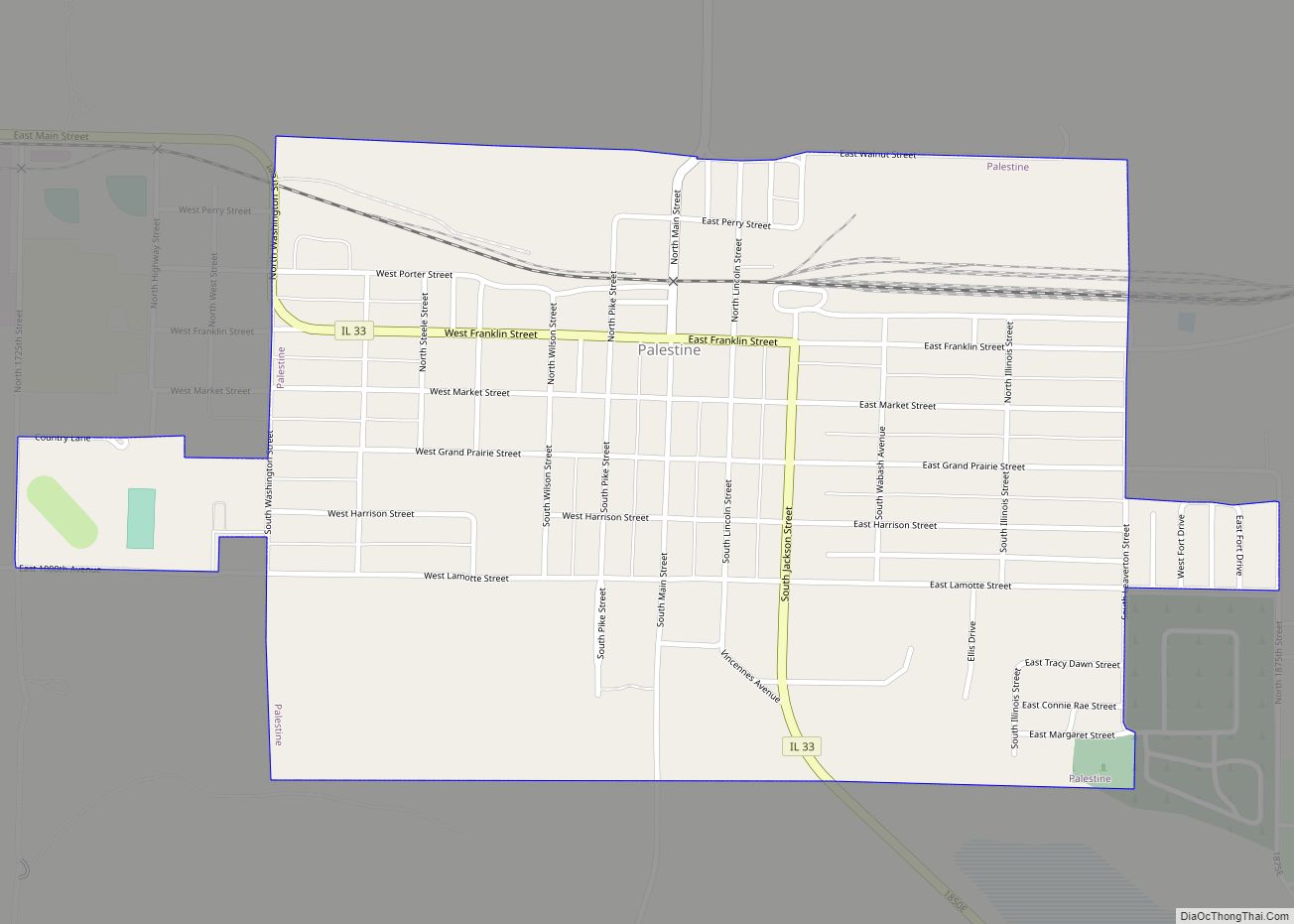 Map of Palestine village, Illinois