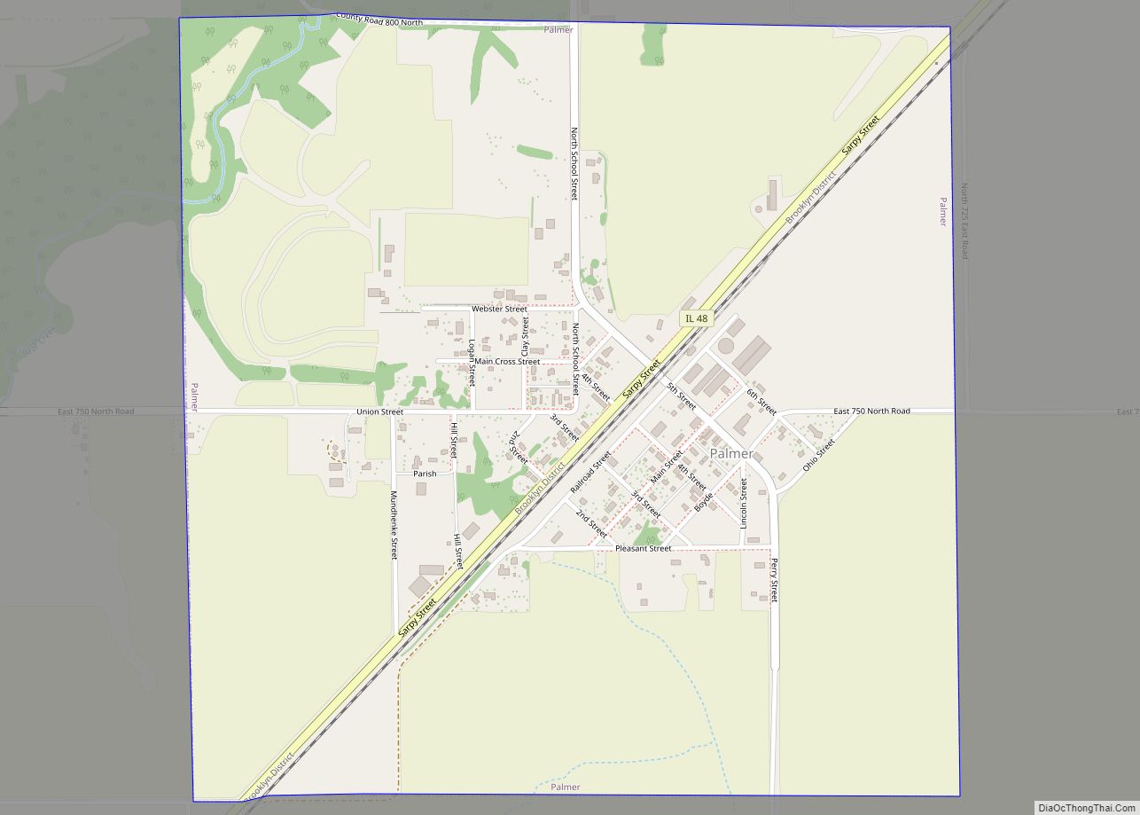 Map of Palmer village, Illinois