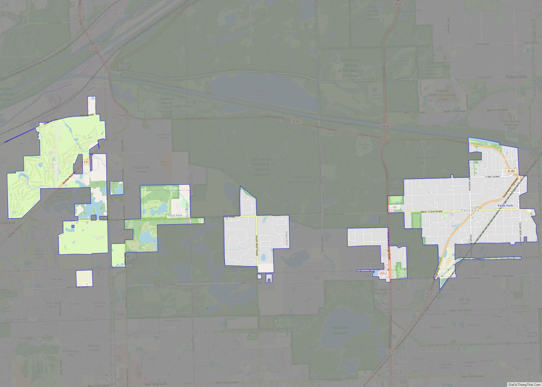 Map Of Palos Park Village   Palos Park 