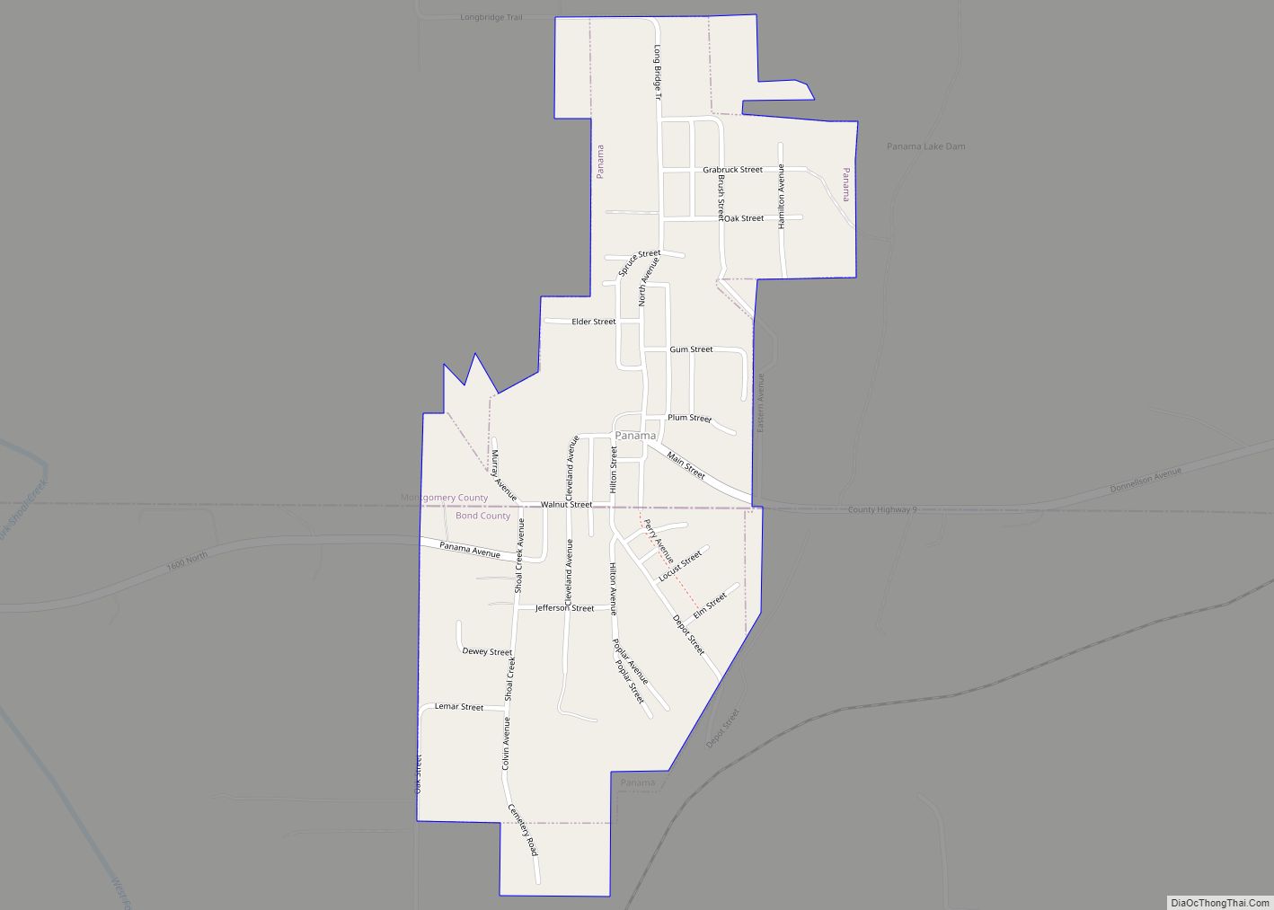 Map of Panama village, Illinois