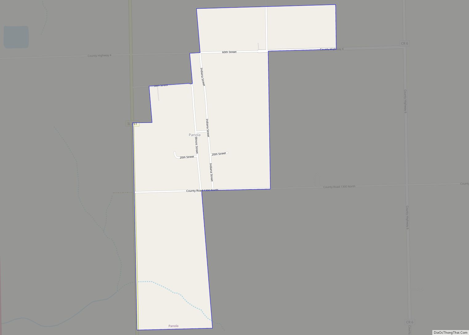 Map of Panola village, Illinois