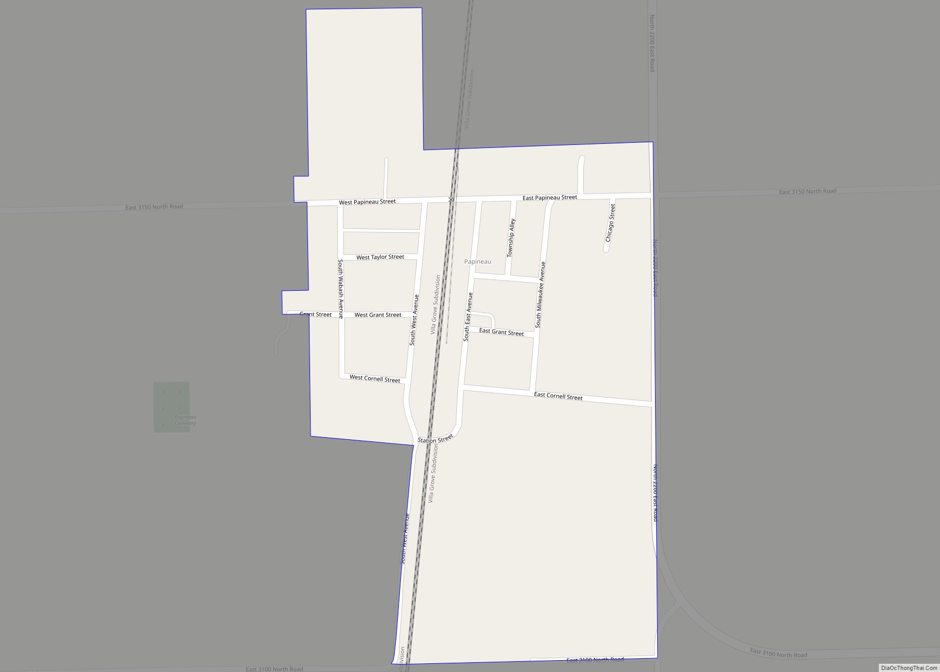 Map of Papineau village