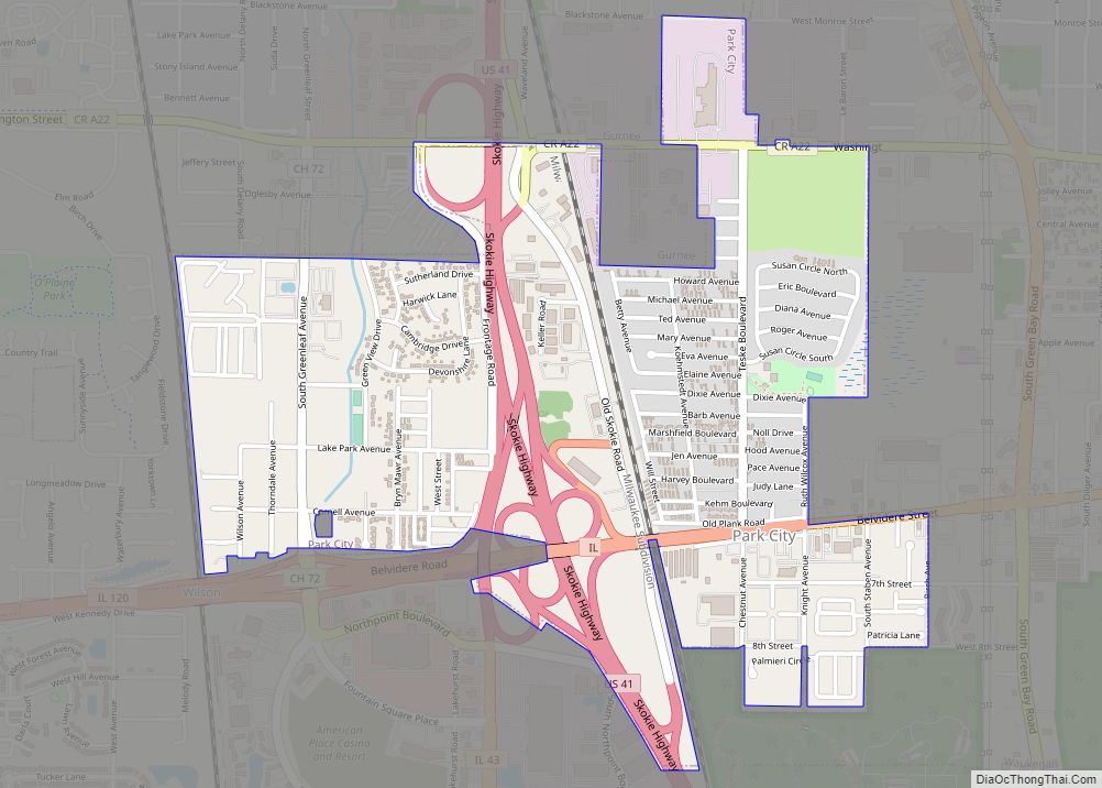 Map of Park City city