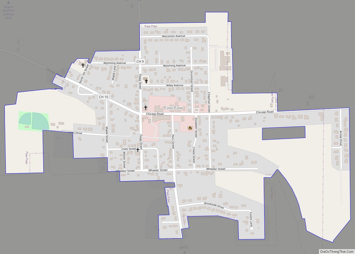 Map of Paw Paw village, Illinois