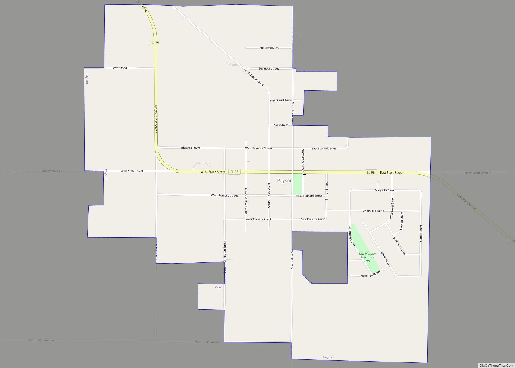 Map of Payson village, Illinois