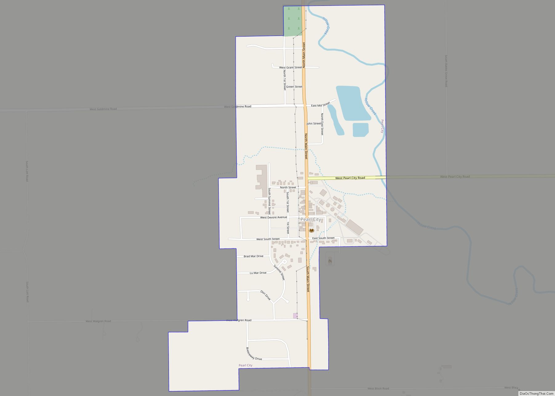 Map of Pearl City village, Illinois