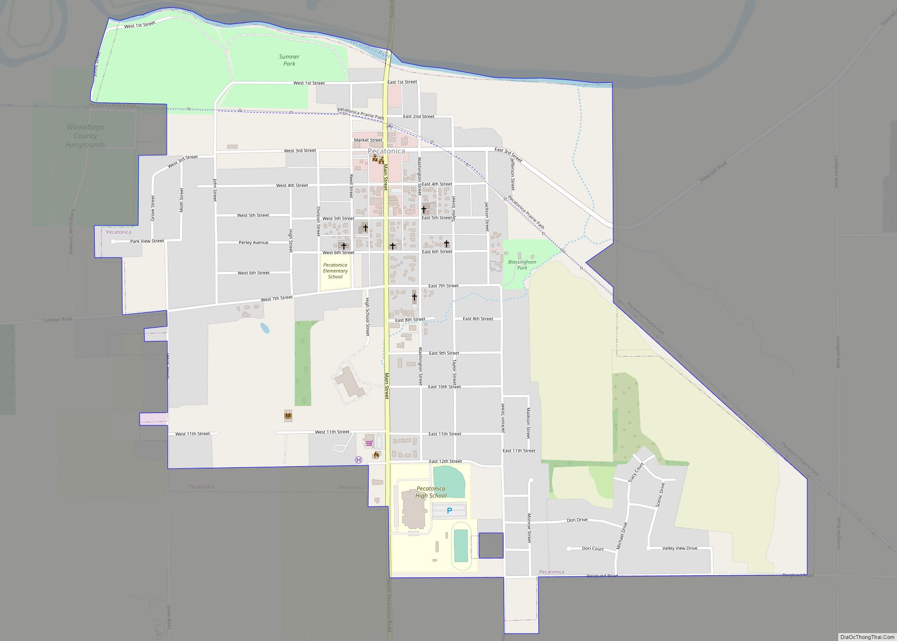 Map of Pecatonica village