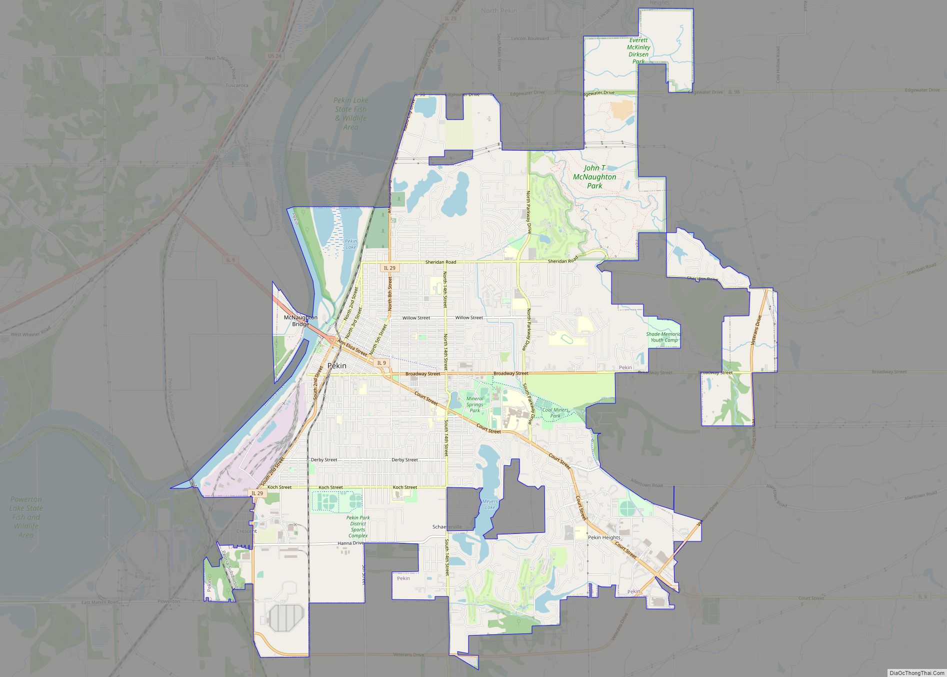 Map of Pekin city