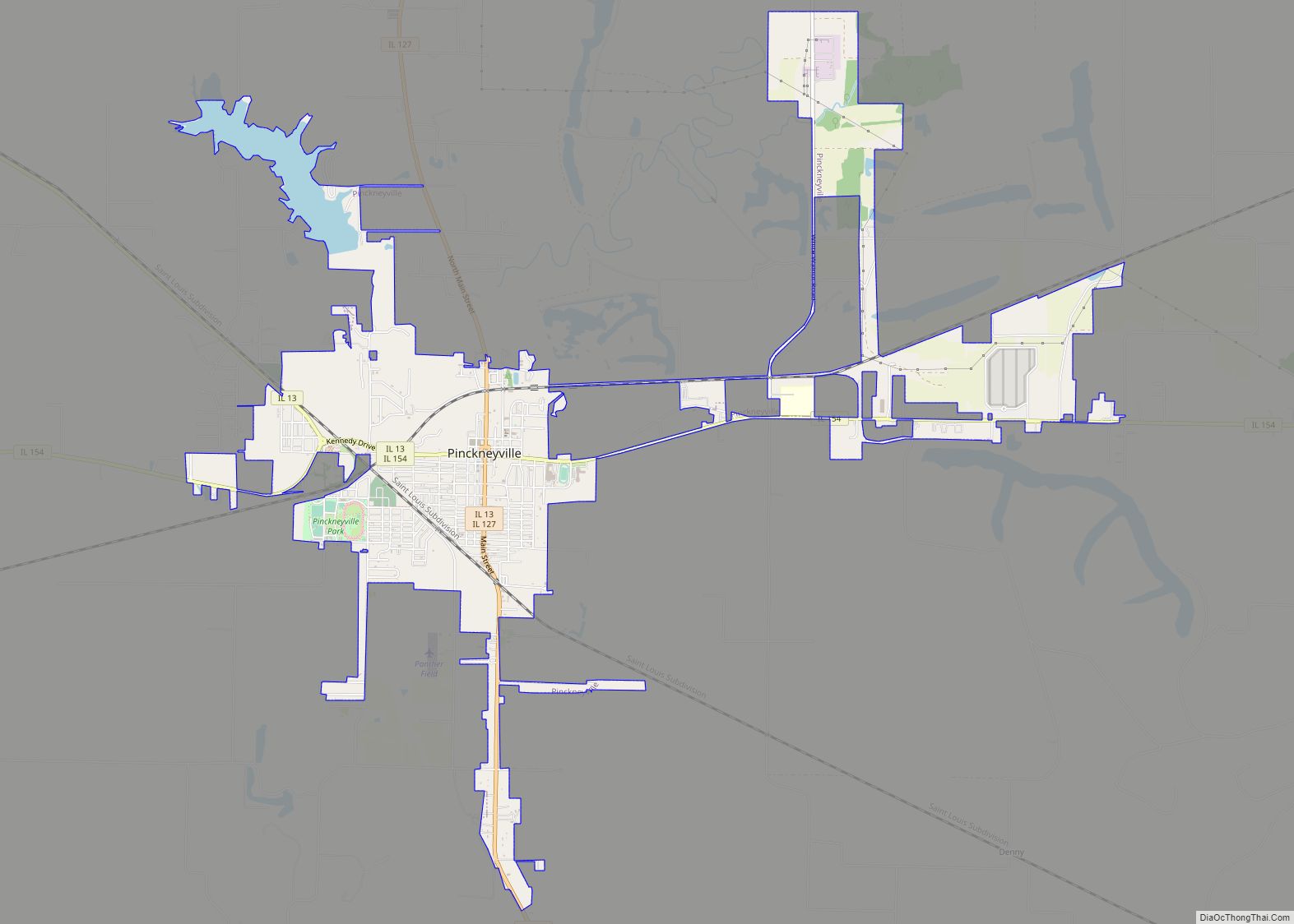 Map of Pinckneyville city