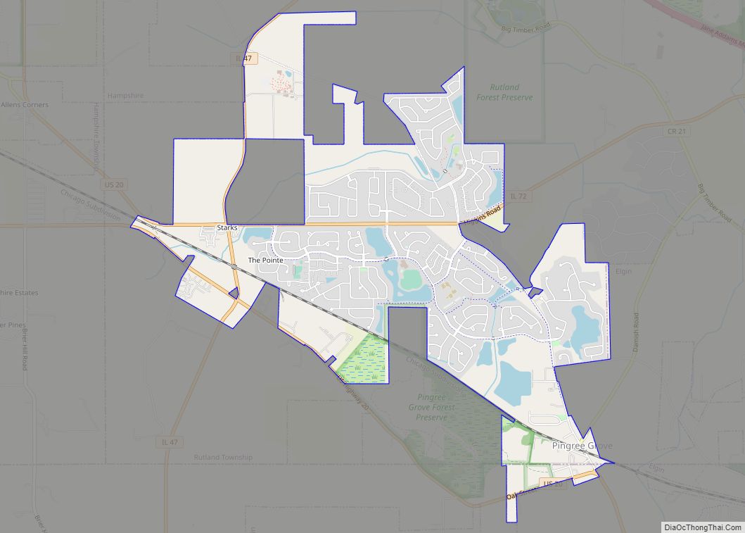 Map of Pingree Grove village