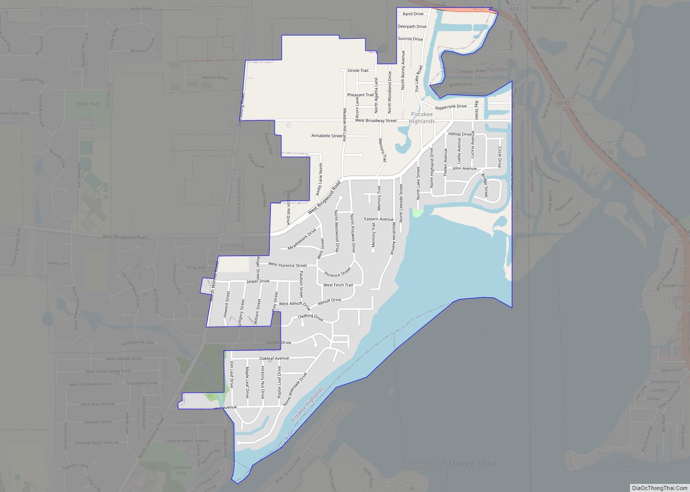 Map of Pistakee Highlands CDP