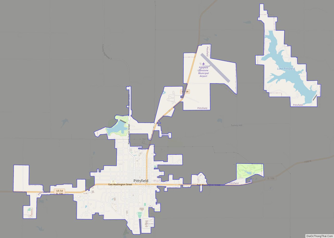 Map of Pittsfield city