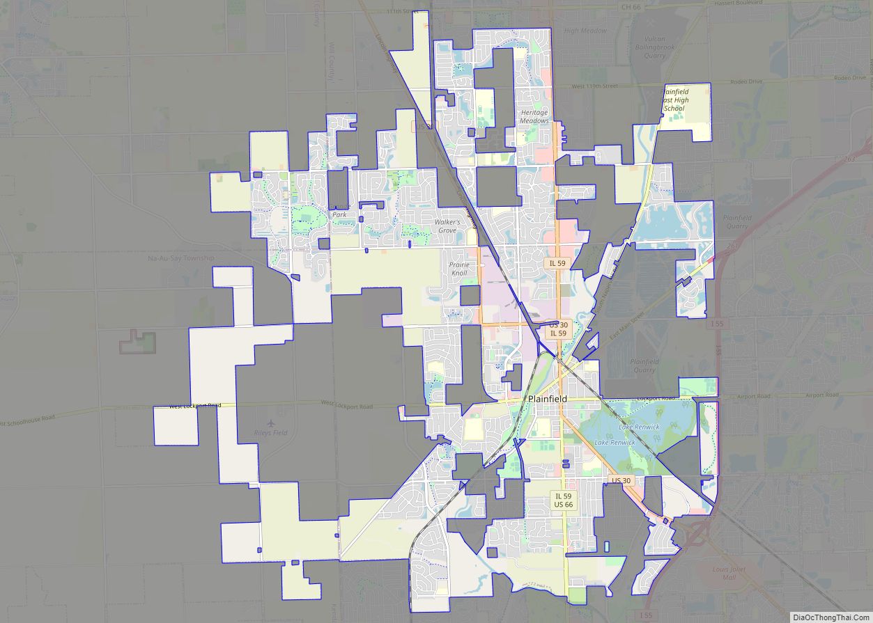 Map of Plainfield village, Illinois