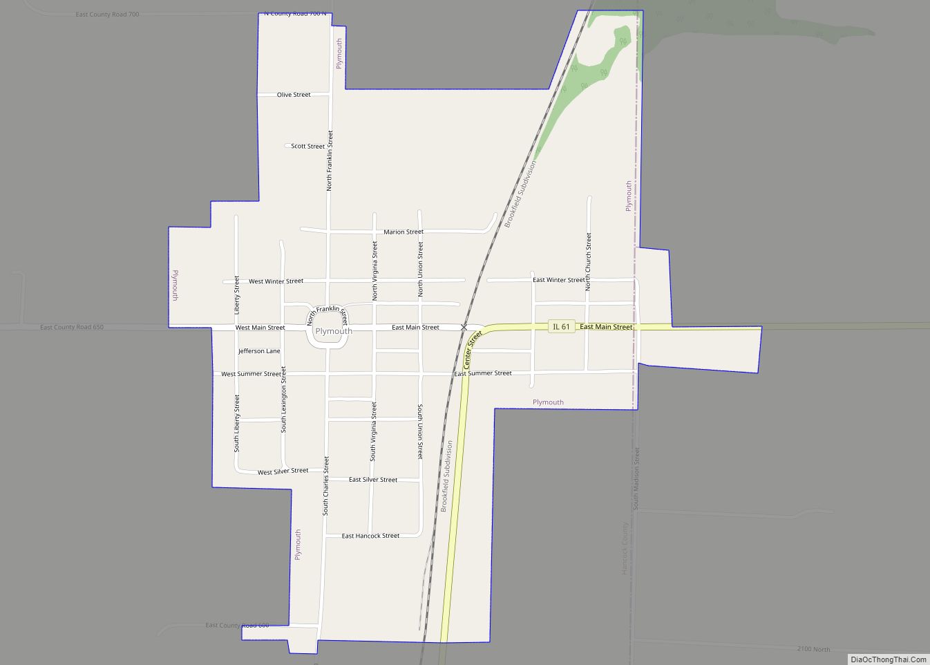 Map of Plymouth village, Illinois