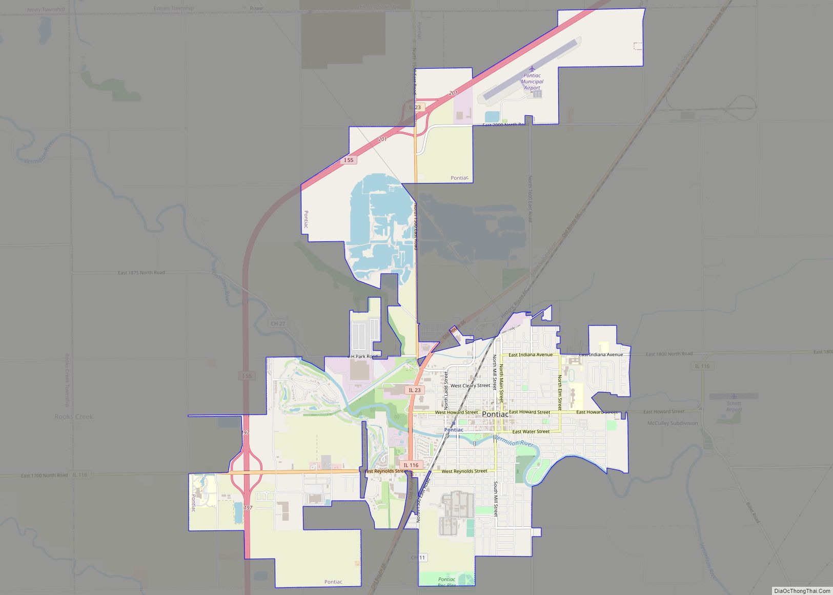 Map of Pontiac city