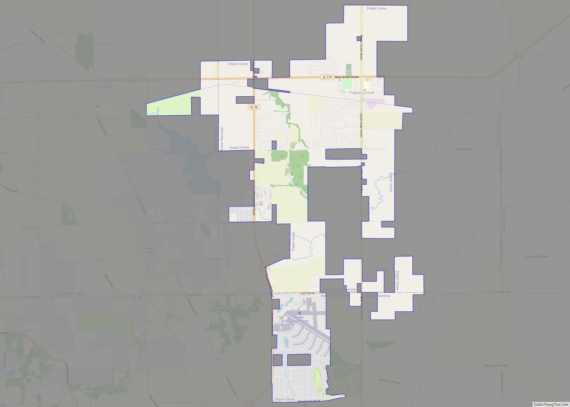 Map of Poplar Grove village