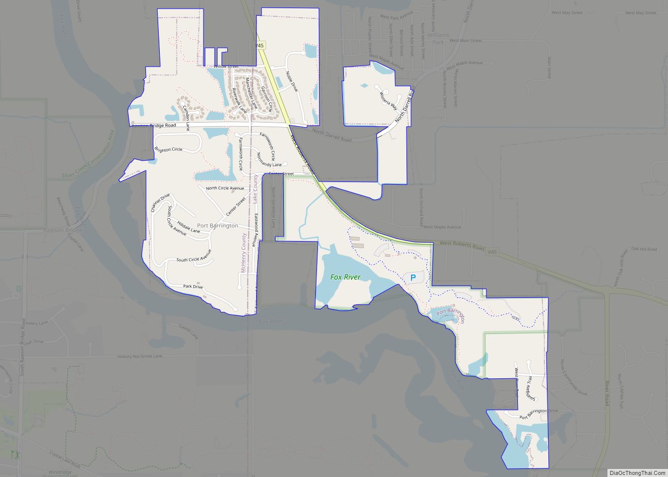 Map of Port Barrington village