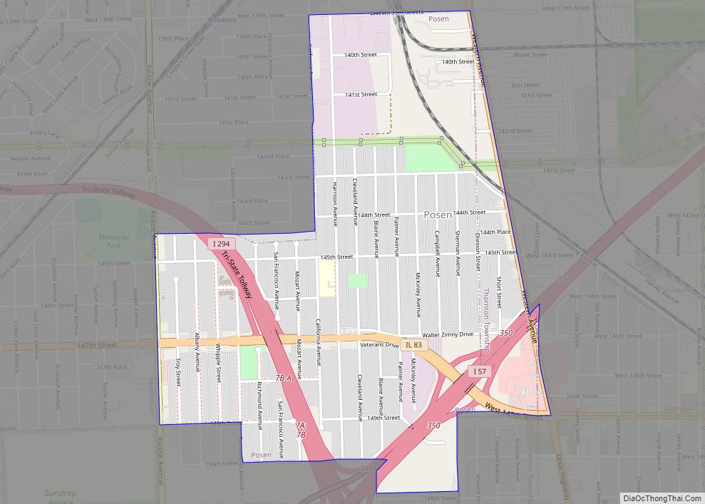 Map of Posen village, Illinois