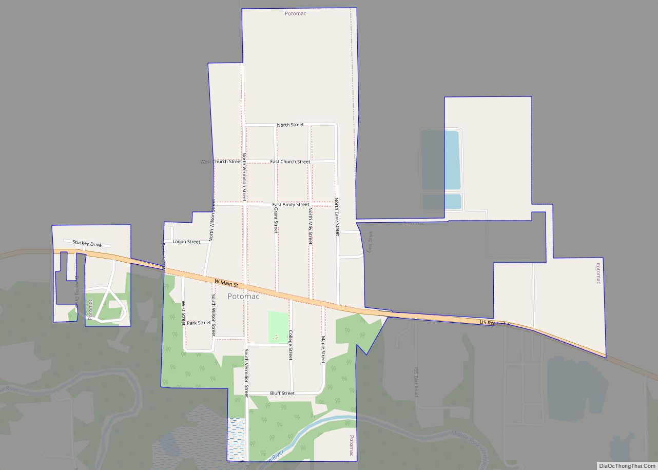 Map of Potomac village