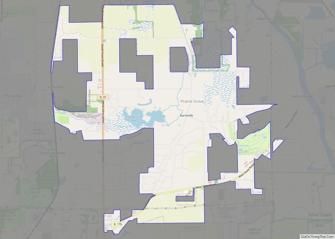 Map of Prairie Grove village, Illinois