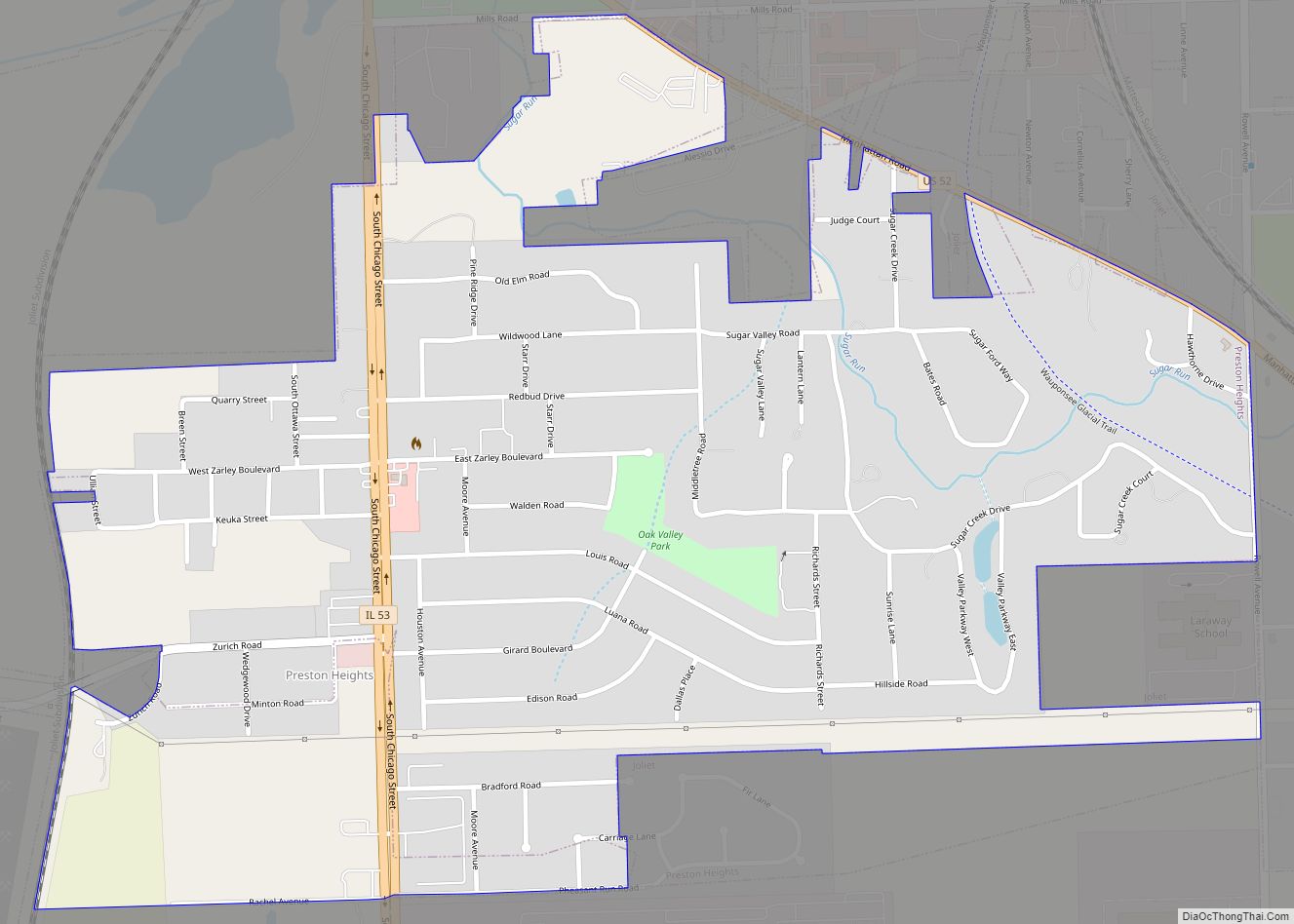 Map of Preston Heights CDP