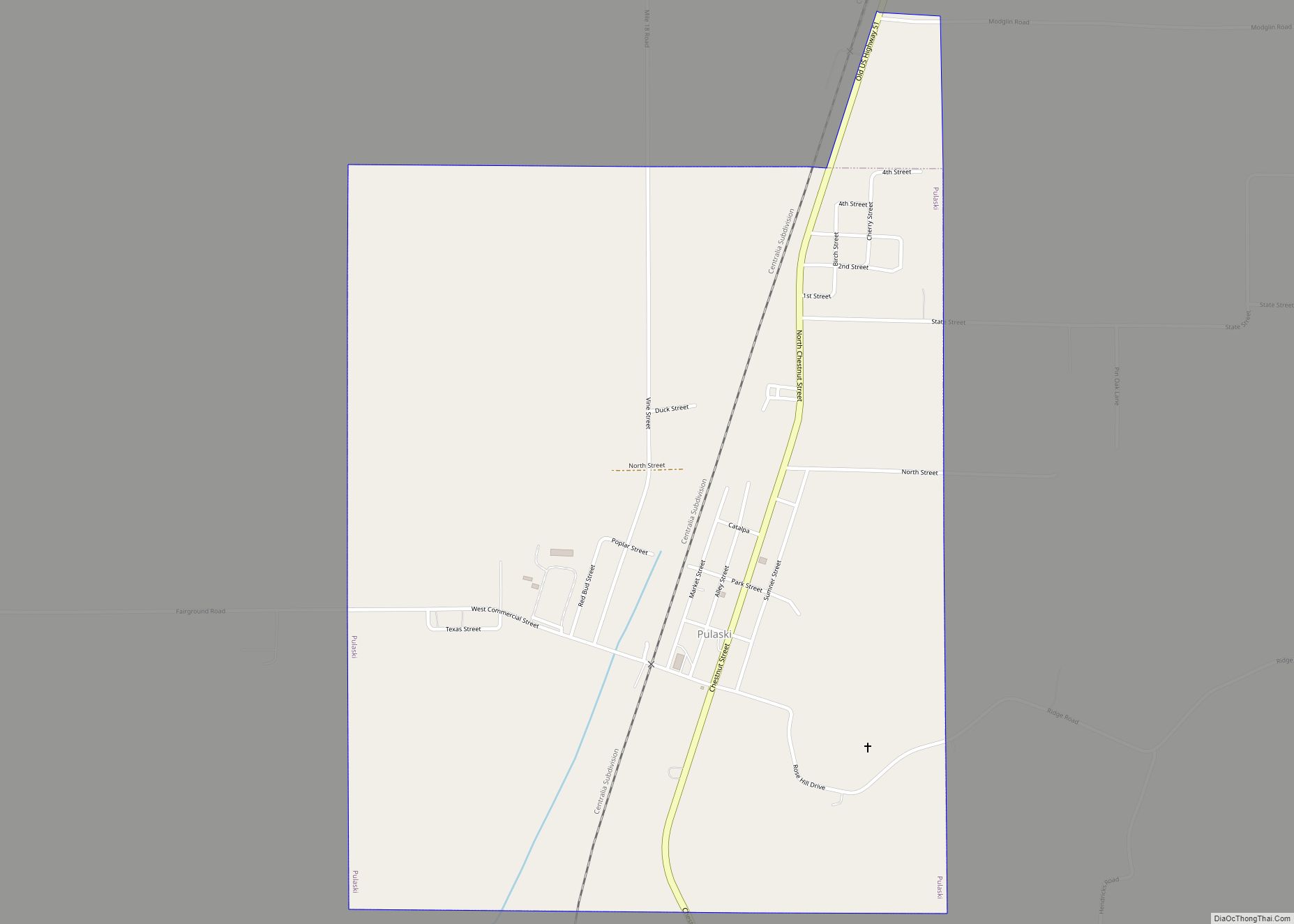 Map of Pulaski village, Illinois