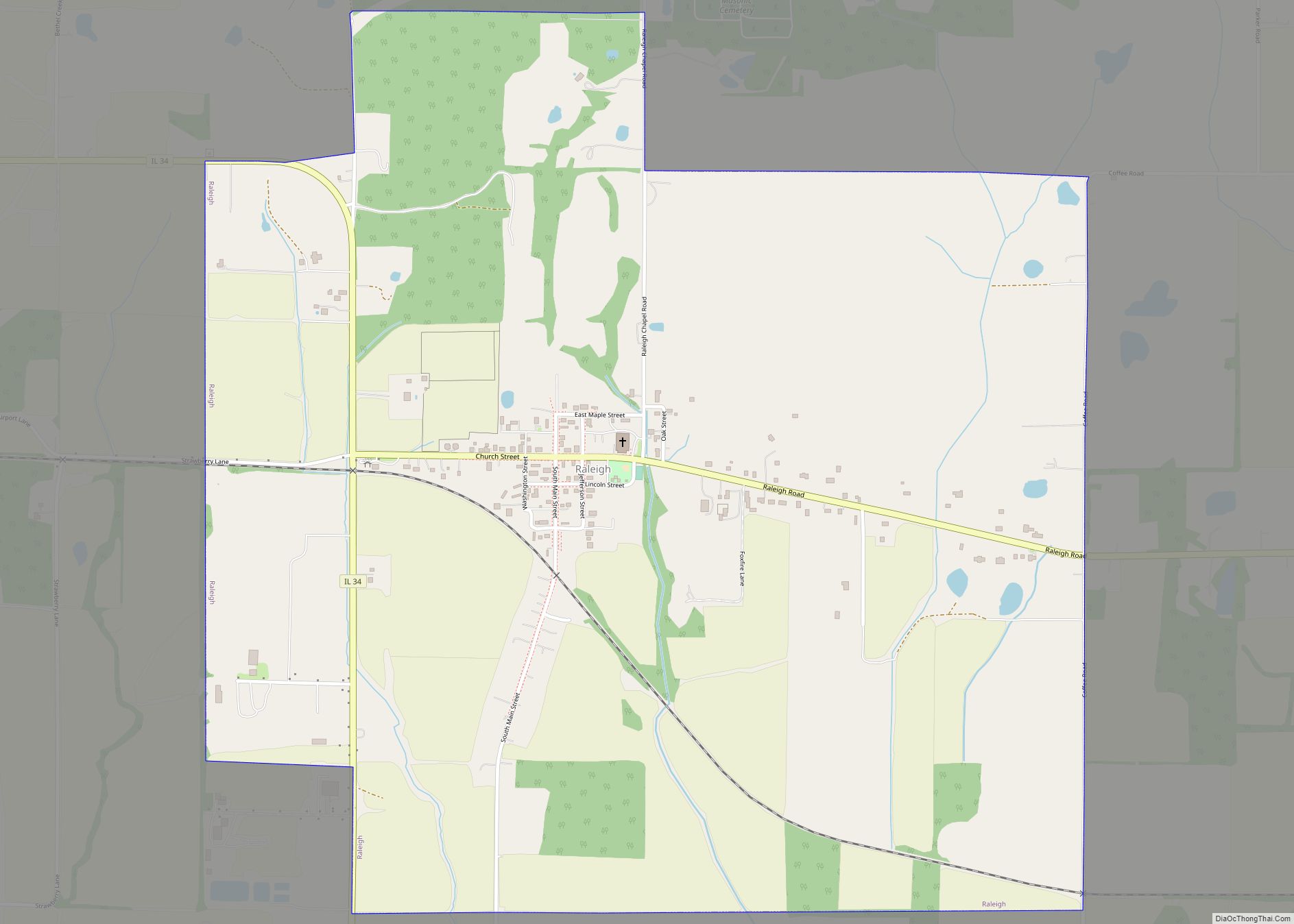 Map of Raleigh village, Illinois