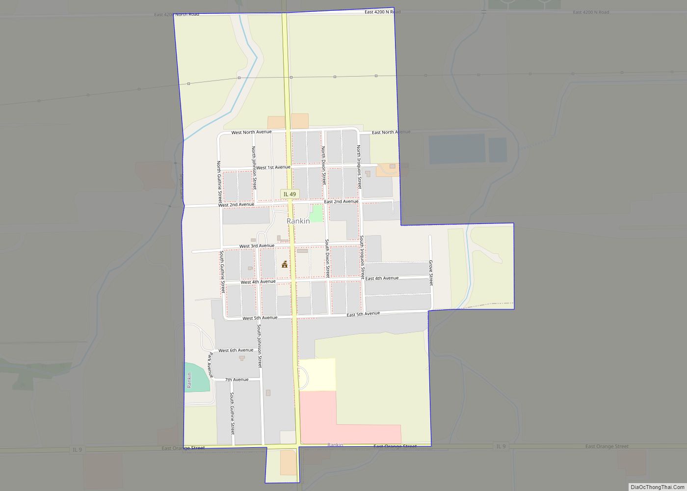 Map of Rankin village