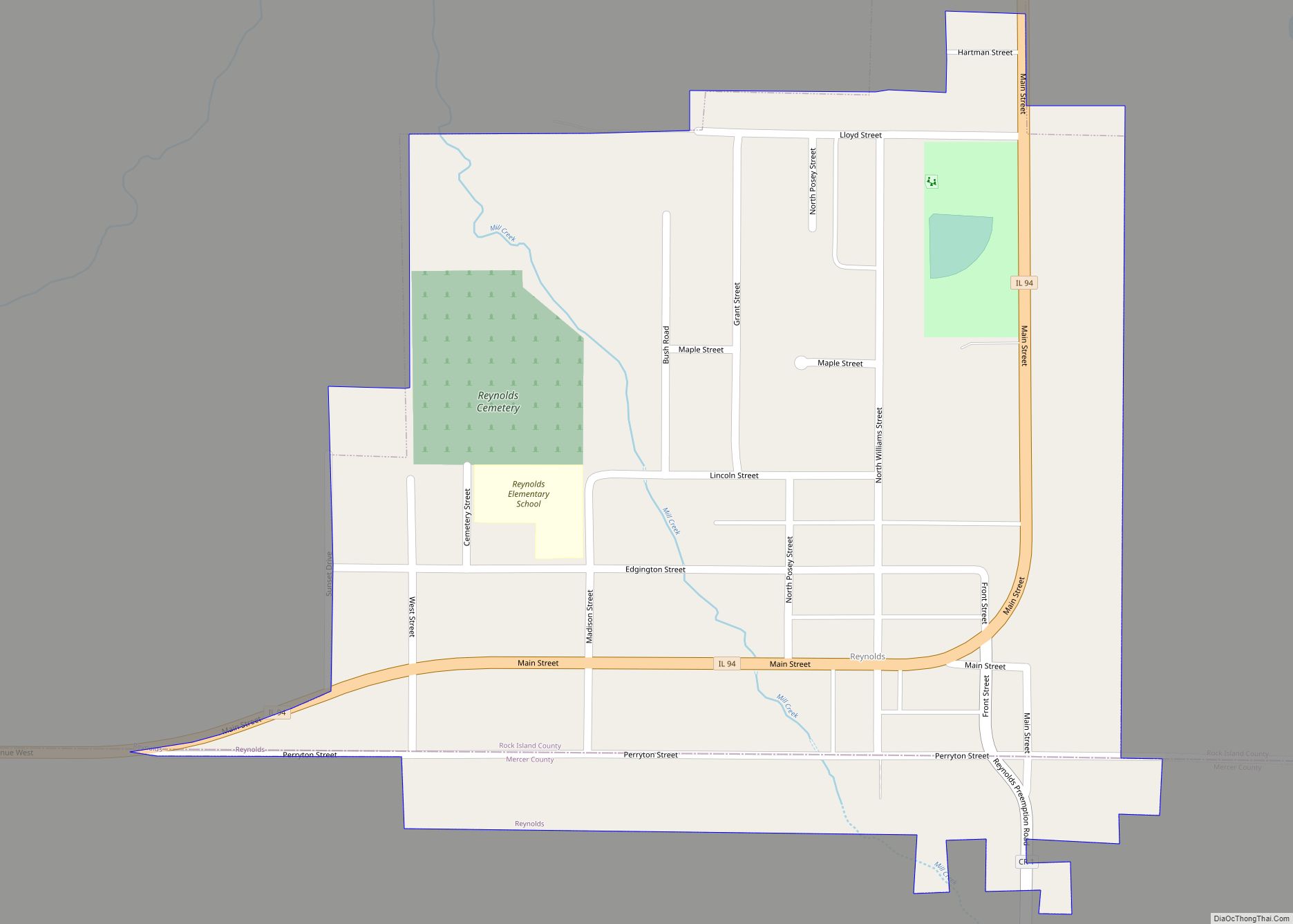 Map of Reynolds village, Illinois