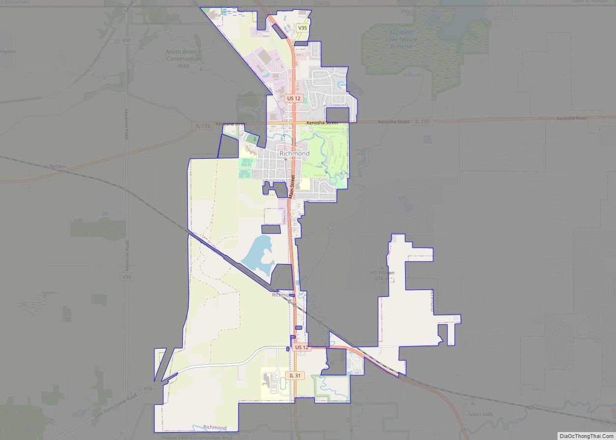 Map of Richmond village, Illinois