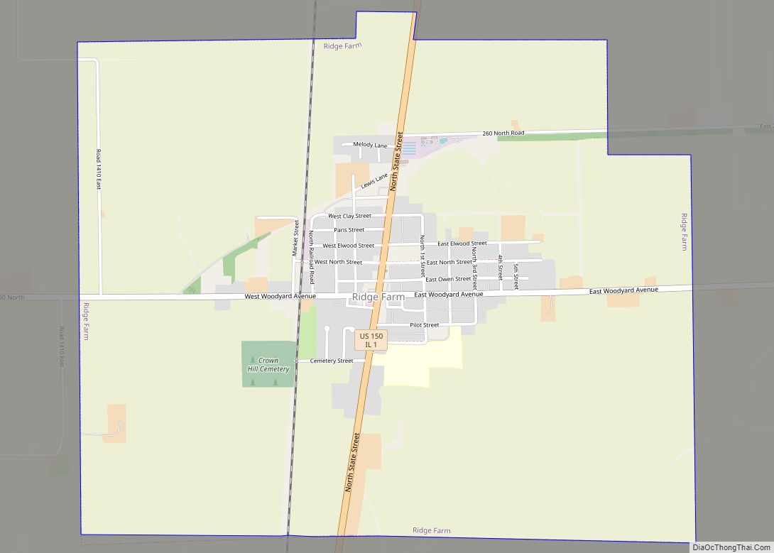 Map of Ridge Farm village