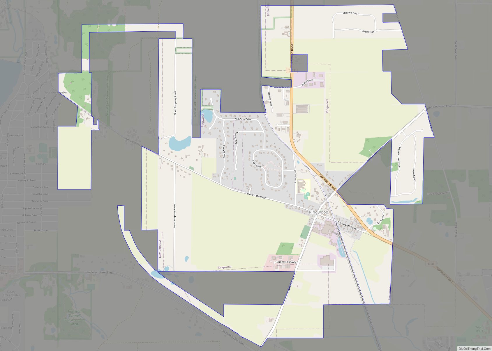 Map of Ringwood village