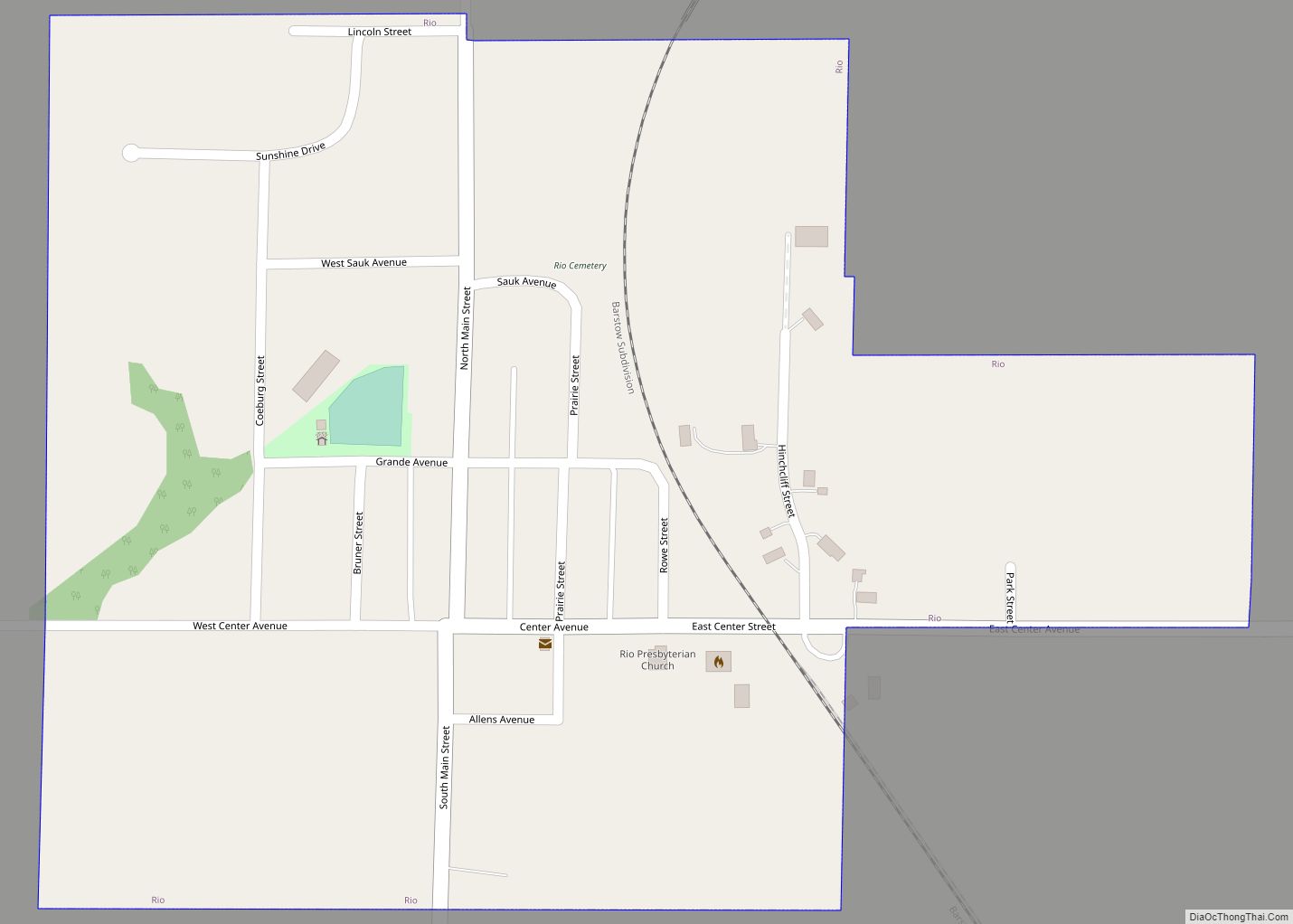 Map of Rio village, Illinois