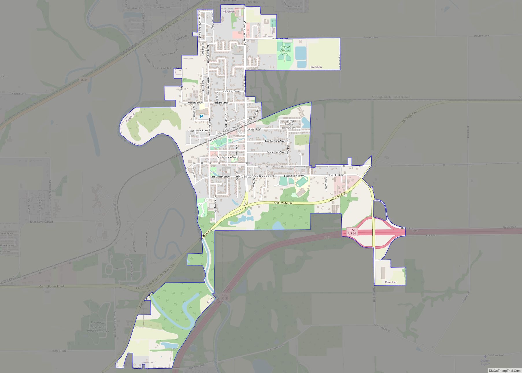 Map of Riverton village, Illinois