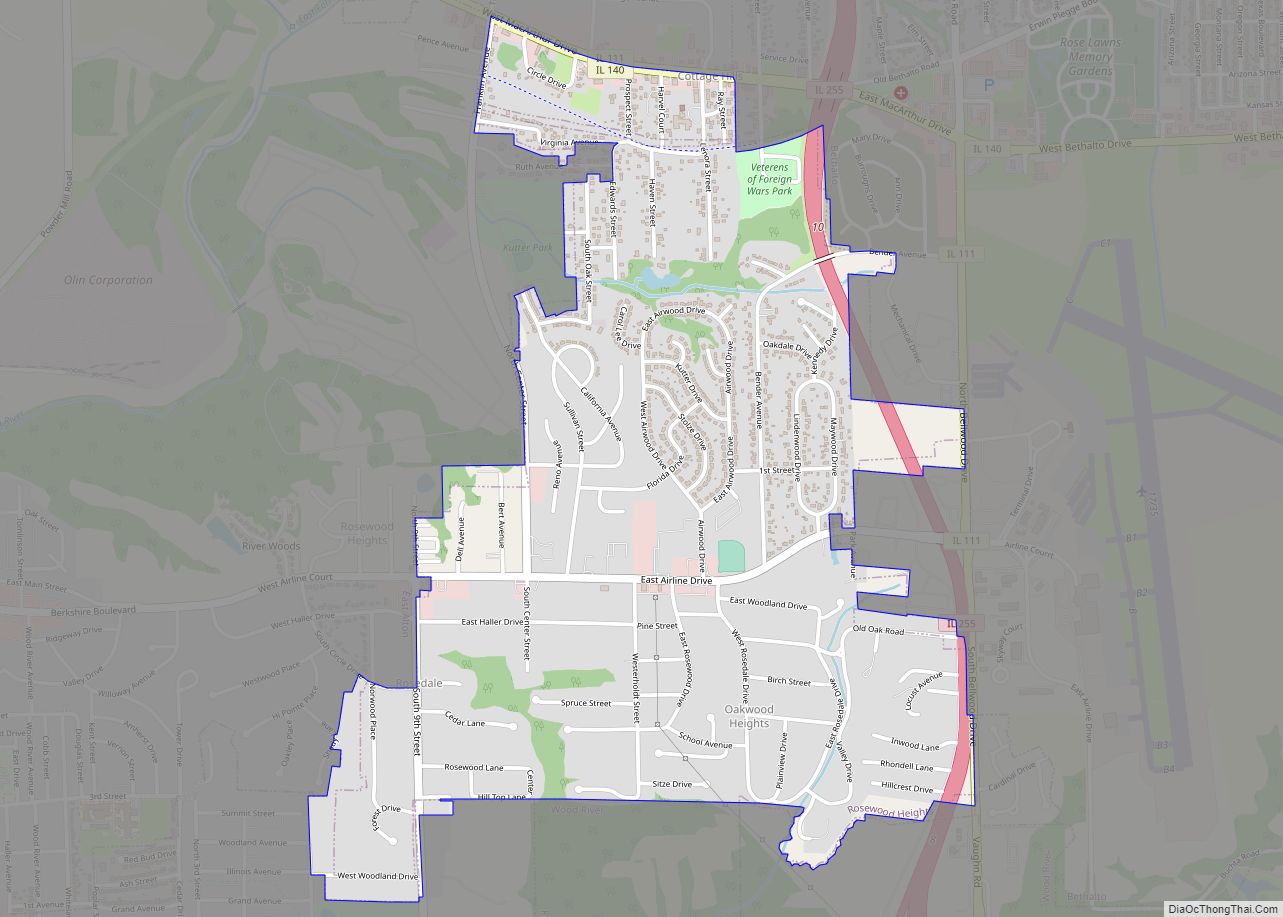 Map of Rosewood Heights CDP