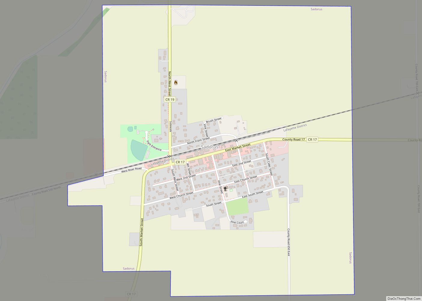 Map of Sadorus village