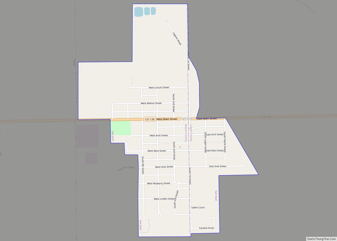 Map of San Jose village, Illinois