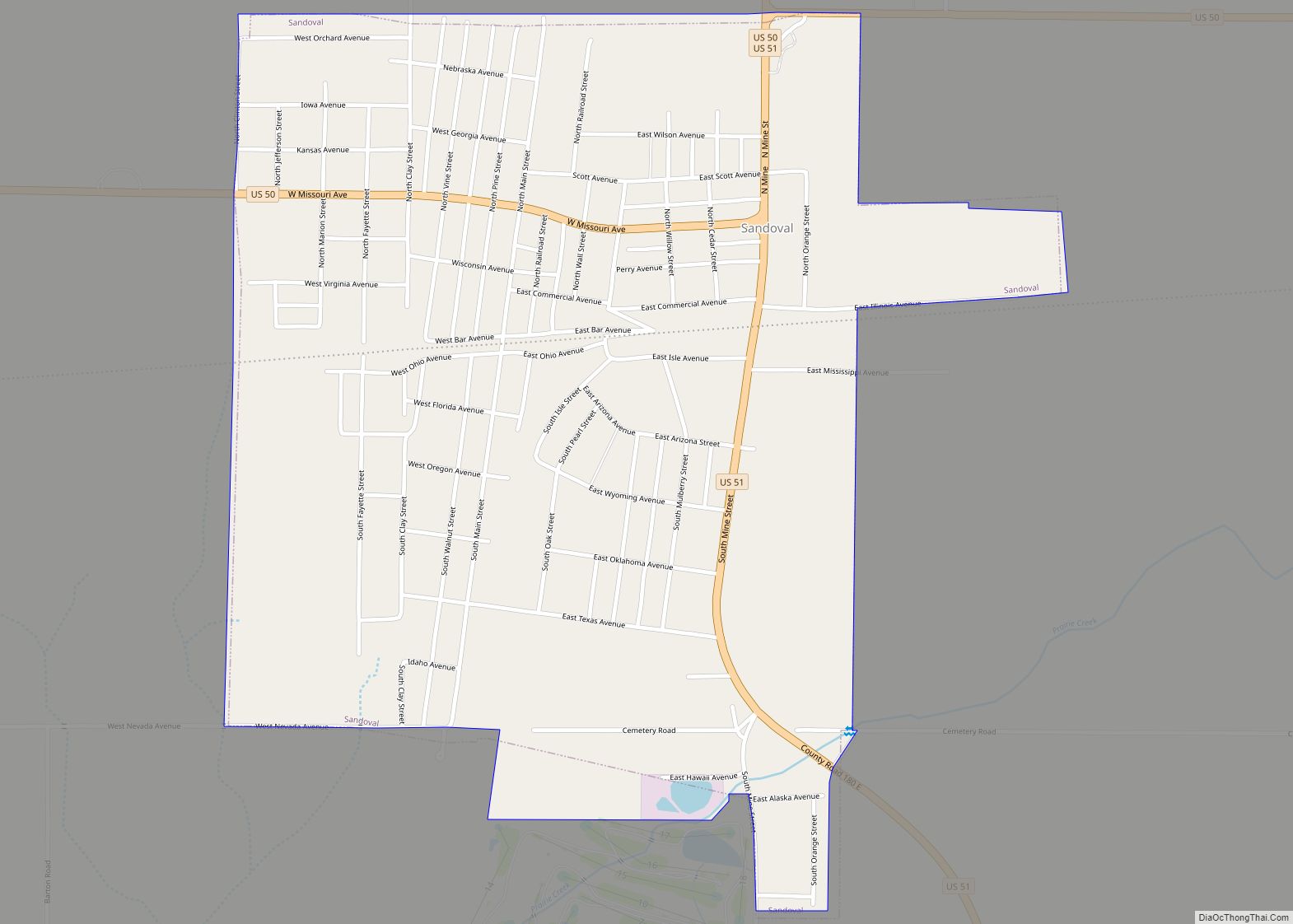 Map of Sandoval village