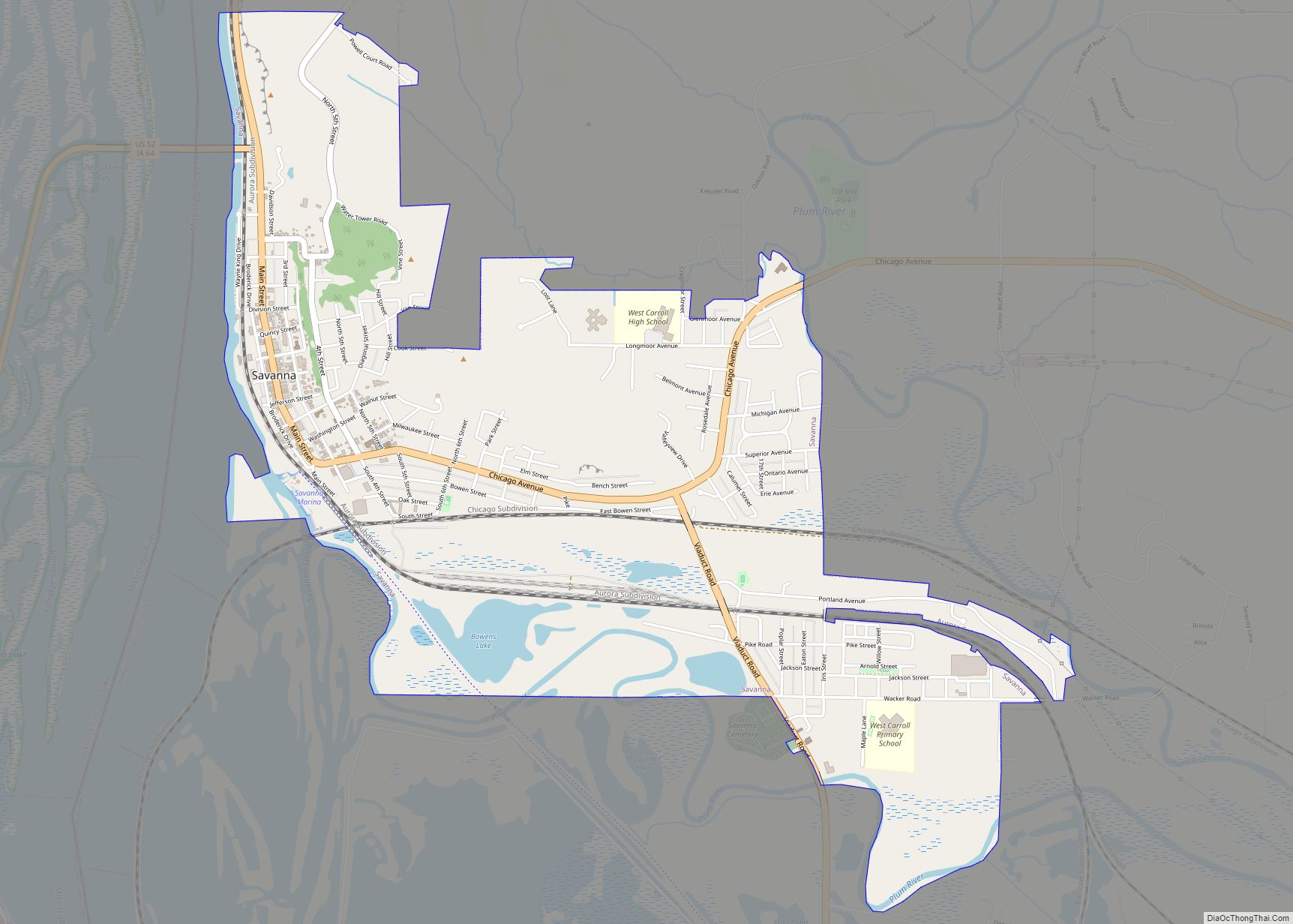 Map of Savanna city