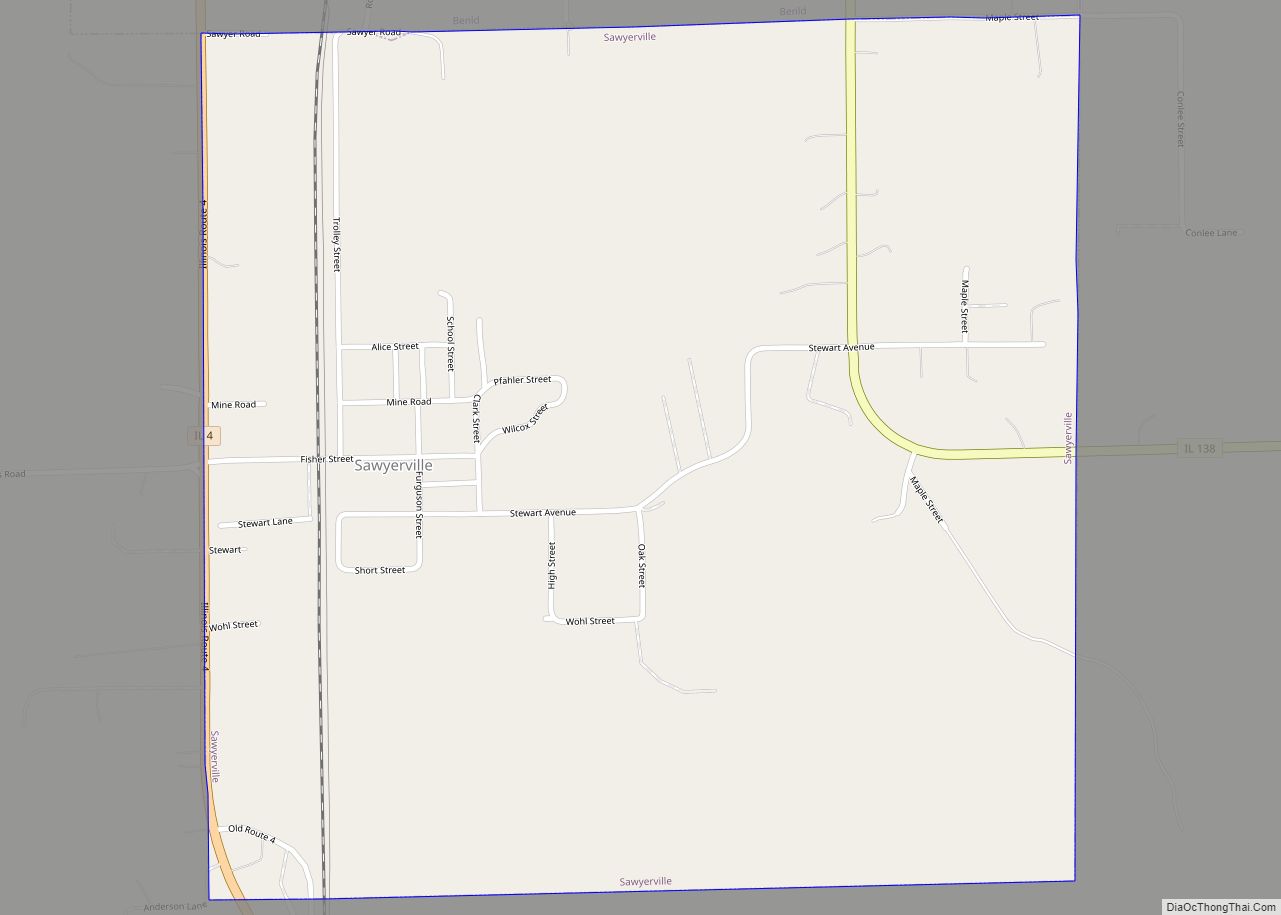 Map of Sawyerville village