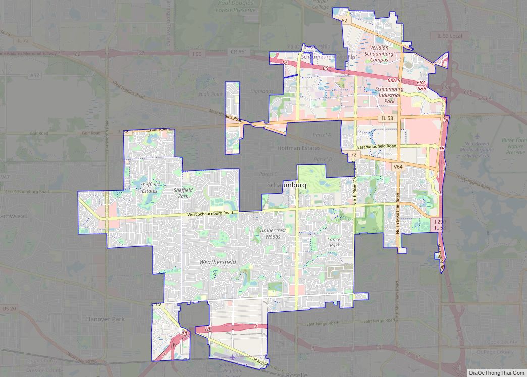 Map of Schaumburg village