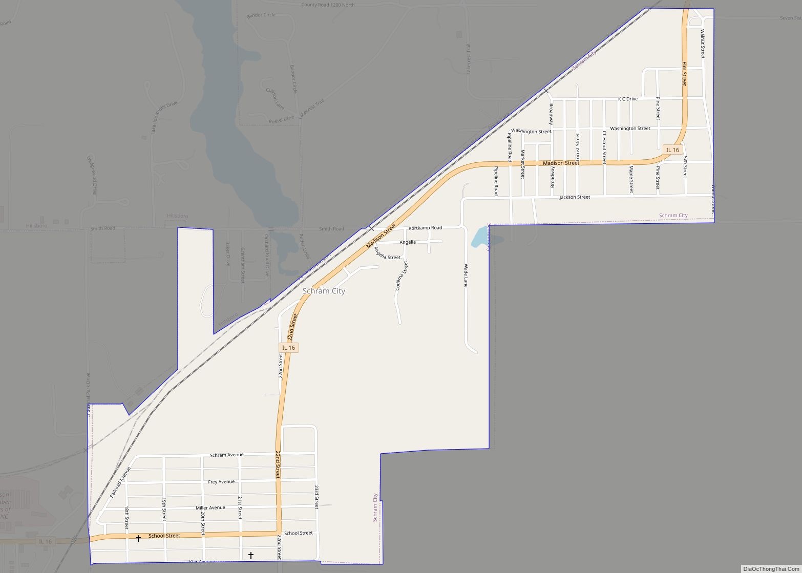 Map of Schram City village