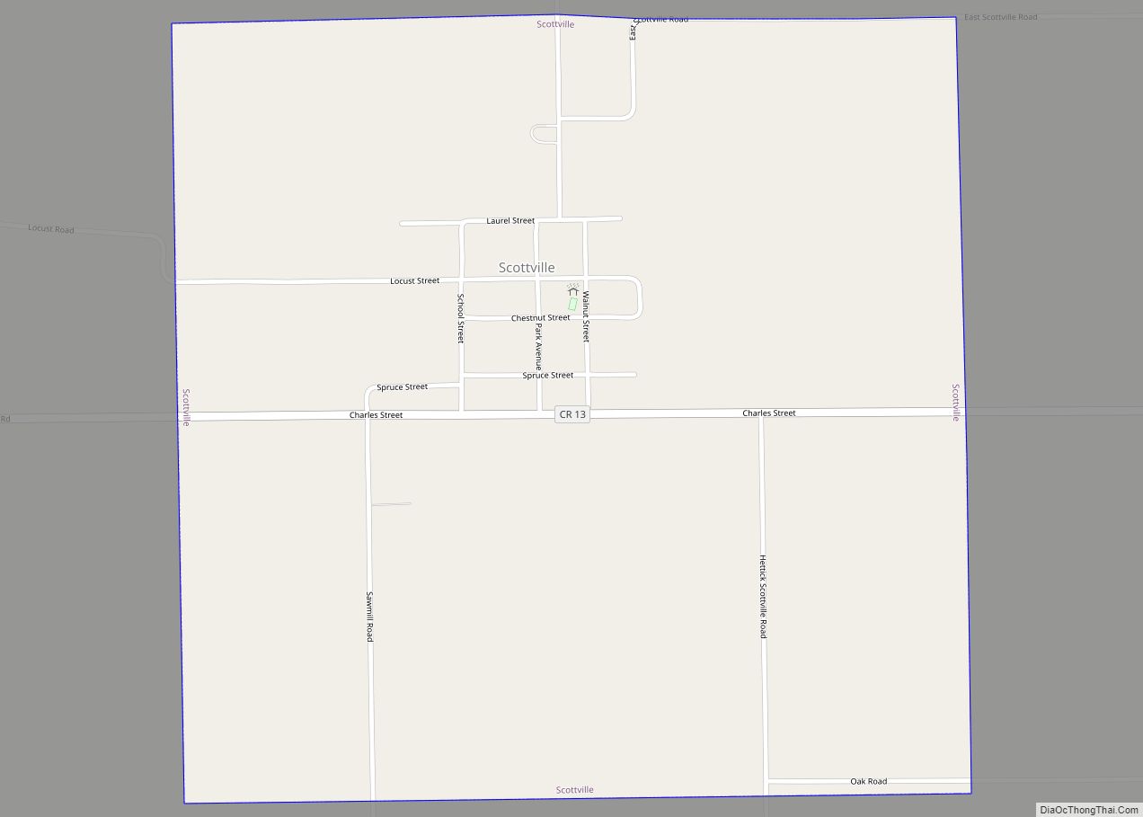 Map of Scottville village